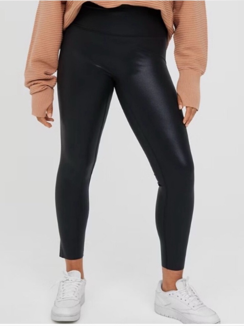 Aerie Black gloss High-Waist Leggings tall